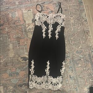 Haute Monde Cream Bodycon Midi Dress with Spaghetti Straps